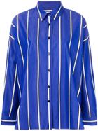 Odeeh Striped Oversized Shirt - Blue
