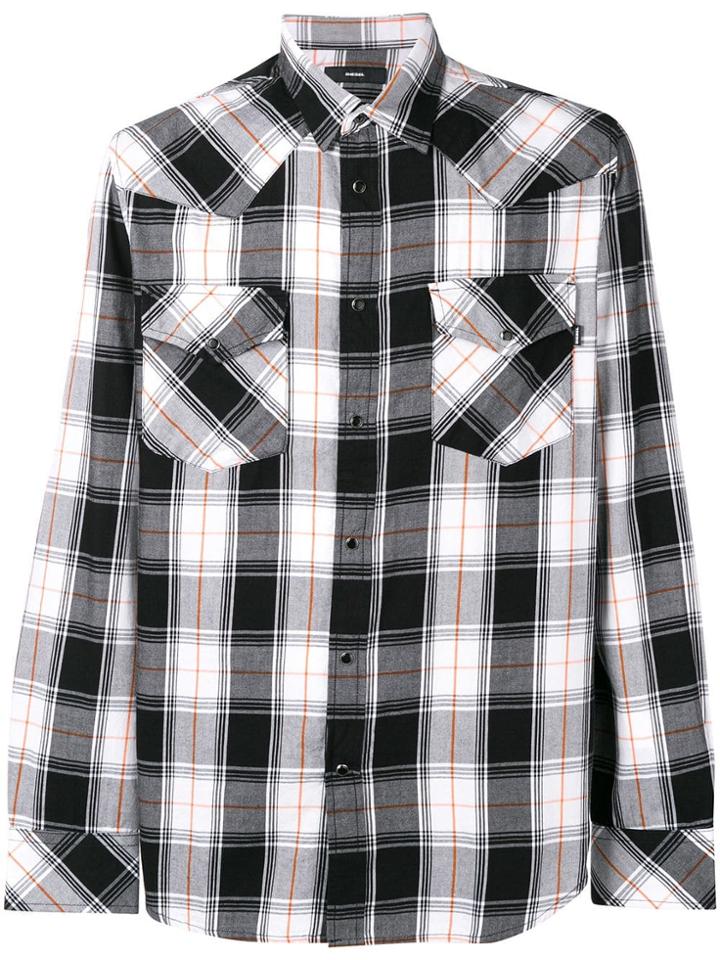 Diesel Check Pattern Shirt - Black