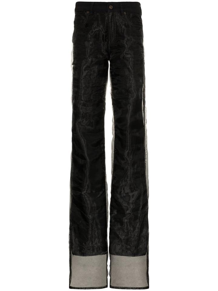 Y/project Straight Leg Chiffon Layered Jeans - Black