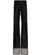 Y/project Straight Leg Chiffon Layered Jeans - Black