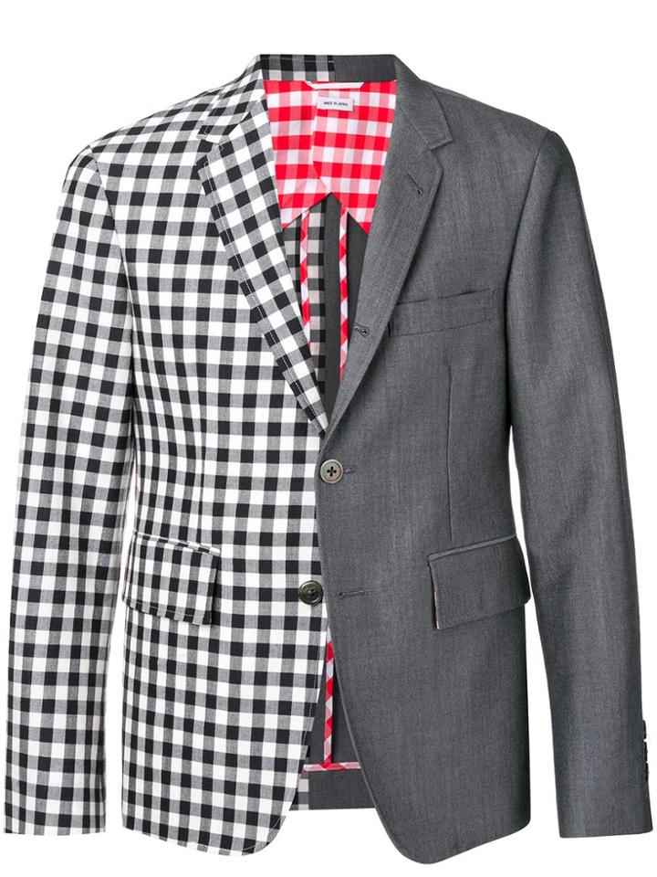 Thom Browne Classic Fun-mix Gingham Sport Coat - Blue