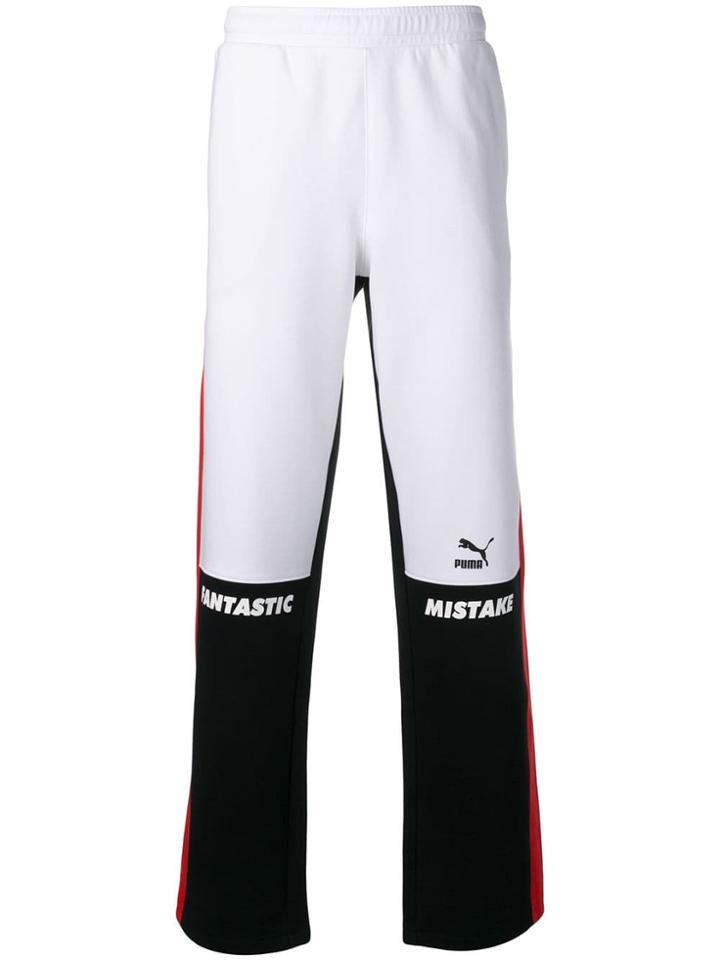 Puma Colour Block Sweatpants - White