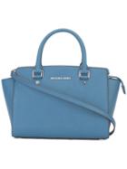 Michael Michael Kors - Selma Satchel - Women - Leather/polyester/metal - One Size, Women's, Blue, Leather/polyester/metal