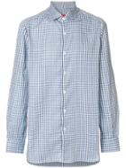 Isaia Long Sleeved Checked Shirt - Blue