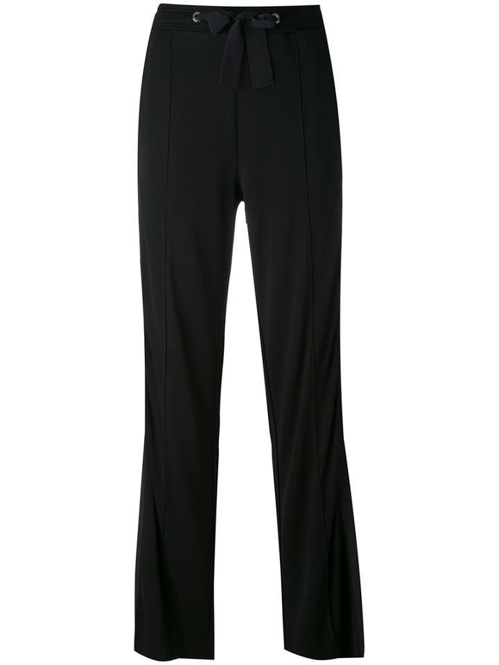 Dorothee Schumacher - Drawstring Flared Trousers - Women - Silk/polyamide/viscose - 5, Black, Silk/polyamide/viscose