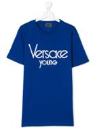 Young Versace Teen Logo Print T-shirt - Blue