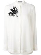Alexander Mcqueen - Octopus Embellished Shirt - Women - Silk/polyester - 46, White, Silk/polyester