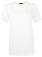 Dolce & Gabbana Lace Sleeve T-shirt, Women's, Size: 38, White, Cotton/polyamide/modal