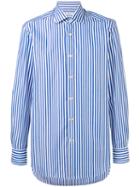 Kiton - Striped Shirt - Men - Cotton - 45, Blue, Cotton