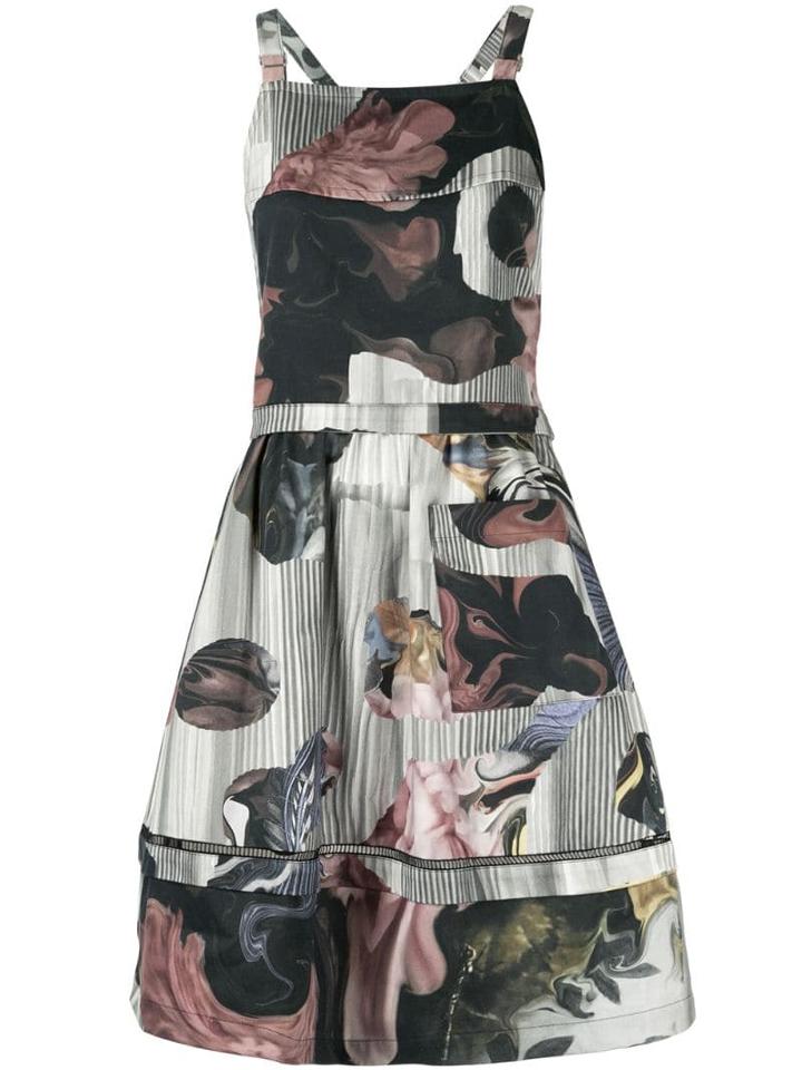 Roberts Wood Collage Print Dress - Green