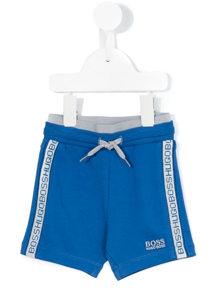 Boss Kids - Logo Stripe Track Shorts - Kids - Cotton/spandex/elastane - 6 Mth, Infant Boy's, Blue
