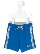 Boss Kids - Logo Stripe Track Shorts - Kids - Cotton/spandex/elastane - 6 Mth, Infant Boy's, Blue