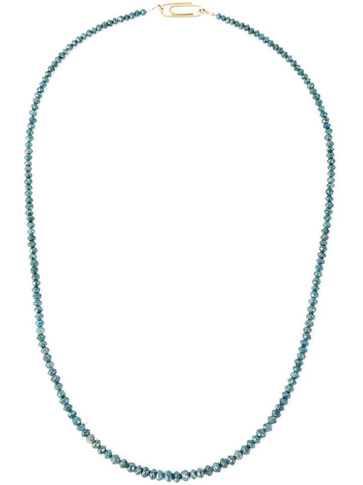 Uzerai Edits String Diamond Necklace, Women's, Metallic, 18kt Yellow Gold/blue Diamond