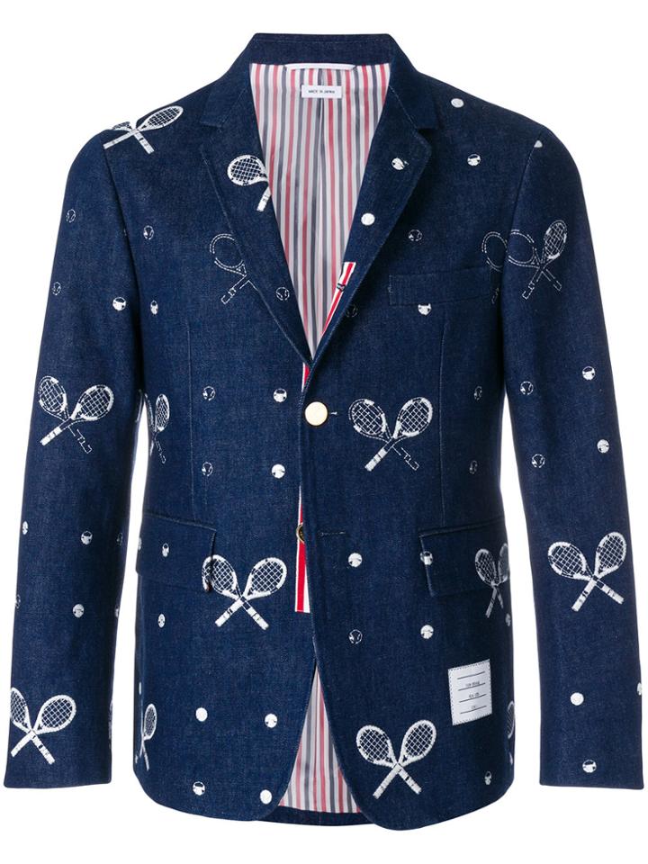 Thom Browne Unconstructed Classic Single Breasted Sport Coat With