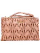 Miu Miu Nude Matelassé Velvet Clutch - Nude & Neutrals