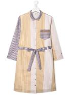 Caffe' D'orzo Contrast Panel Striped Dress - Neutrals