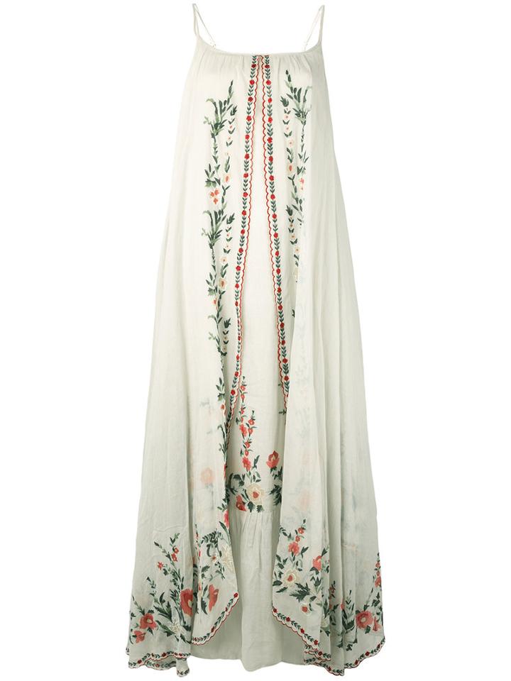 Mes Demoiselles - Josephine Embroidered Maxi Dress - Women - Cotton - 36, Nude/neutrals, Cotton