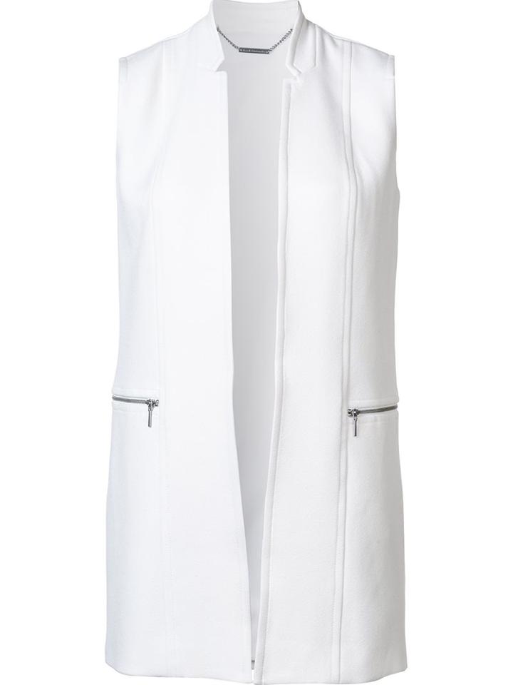 Elie Tahari Open Waistcoat, Women's, Size: Xl, White, Polyester/viscose/spandex/elastane