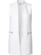 Elie Tahari Open Waistcoat, Women's, Size: Xl, White, Polyester/viscose/spandex/elastane