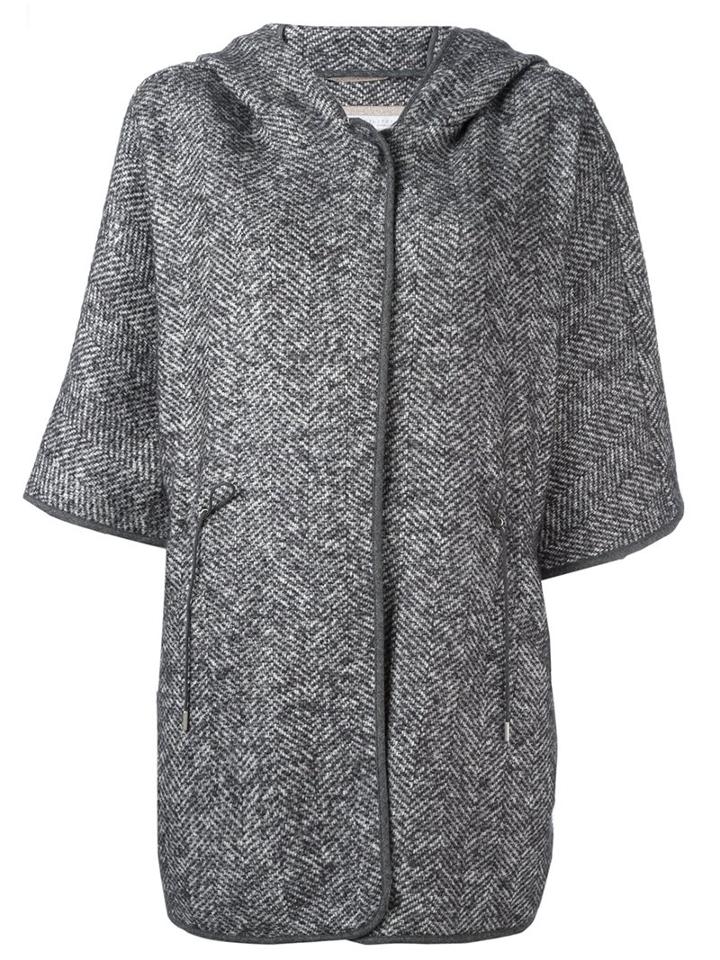 Fabiana Filippi Short Sleeve Coat, Women's, Size: Medium, Grey, Silk/polyamide/spandex/elastane/merino