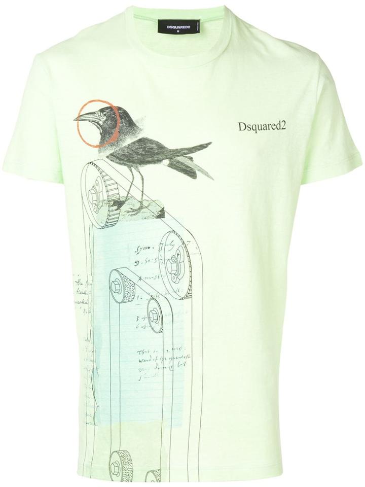 Dsquared2 Bird Print T-shirt - Green