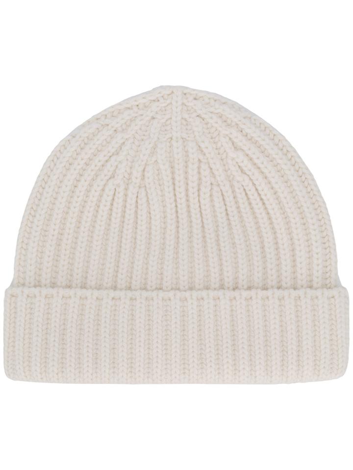 Jil Sander Ribbed Knit Beanie - White