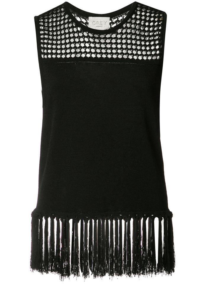 Grey Jason Wu - Perforated Trim Top - Women - Viscose - S, Blue, Viscose