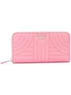 Prada Quilted Zip Around Wallet - Pink & Purple