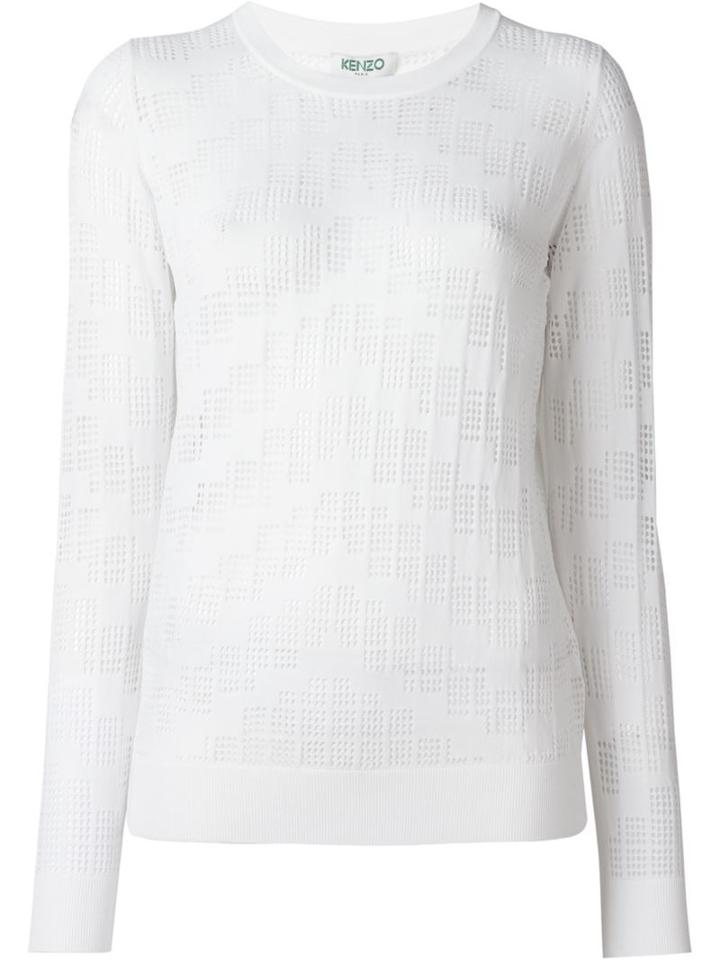 Kenzo Openwork Jumper, Women's, Size: L, White, Polyamide/viscose