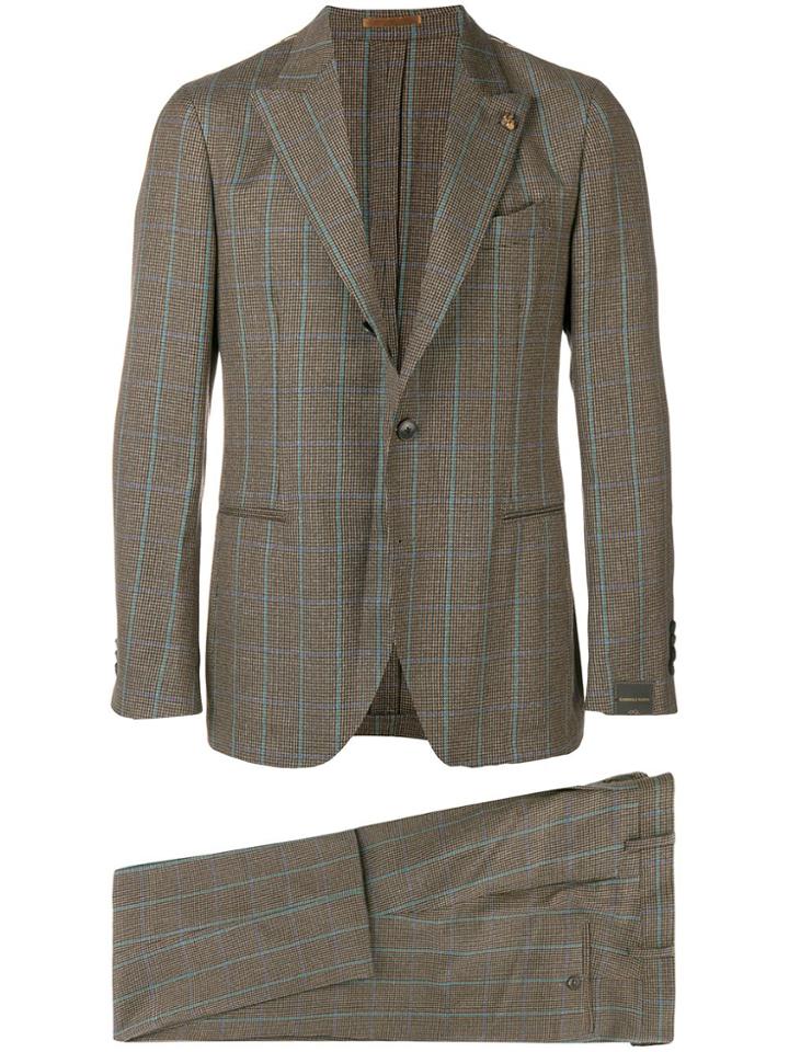 Gabriele Pasini Checked Suit - Brown