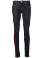 Red Valentino Striped Trim Skinny Jeans - Blue