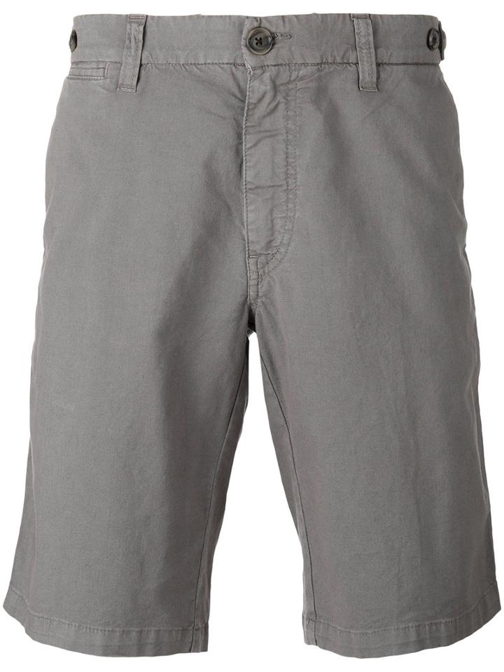 Eleventy Shorts With Button Closure Flap Pockets, Men's, Size: 34, Grey, Cotton/linen/flax/spandex/elastane