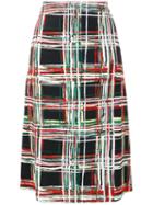 Marni Check Print Skirt, Women's, Size: 46, Black, Silk/viscose/spandex/elastane
