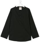 Douuod Kids Teen Mandarin Collar Shirt - Black