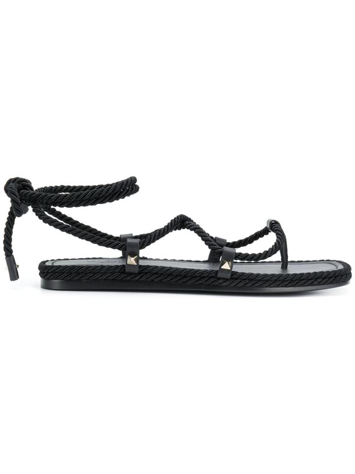 Valentino Valentino Garavani Torchon Sandals - Black