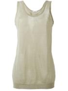 Givenchy Ribbed Hem Sheer Tank, Women's, Size: Xs, Nude/neutrals, Linen/flax/polyamide