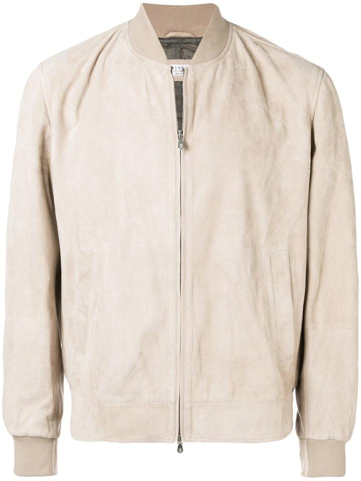 Brunello Cucinelli Casual Suede Bomber Jacket - Neutrals