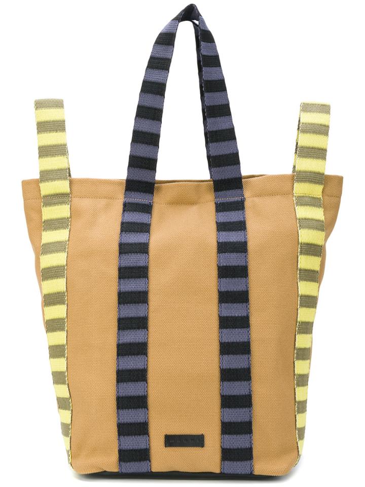 Marni Striped Tote - Nude & Neutrals