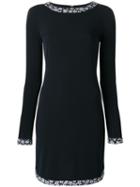 Michael Michael Kors Floral Trim Dress, Women's, Size: Small, Blue, Polyester/spandex/elastane