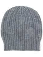 Ma'ry'ya Ribbed Knit Beanie Hat - Grey