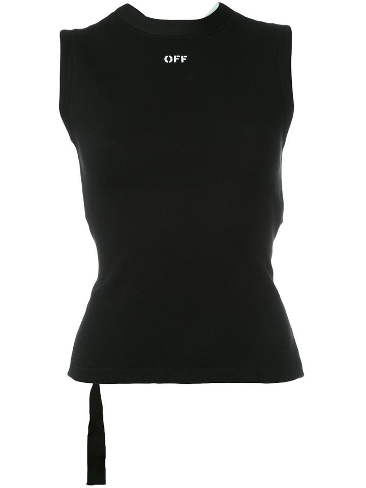Off-white Back Cross Tank, Women's, Size: Small, Black, Cotton