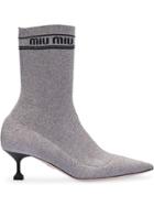 Miu Miu Technical Knit Booties - Grey