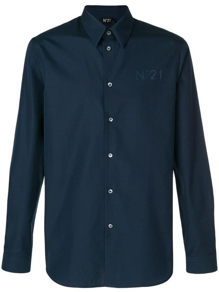 Nº21 Long Sleeve Branded Shirt - Blue