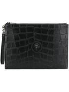 Versus Large Embossed Clutch Bag - Black