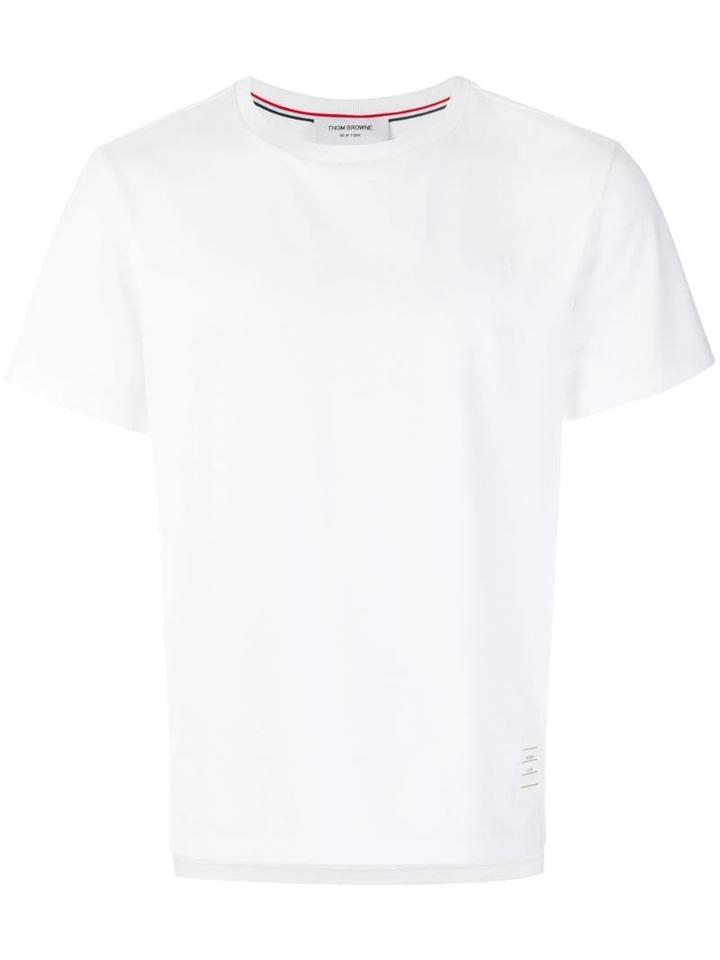 Thom Browne Side Slit Relaxed Short-sleeve Tee - White