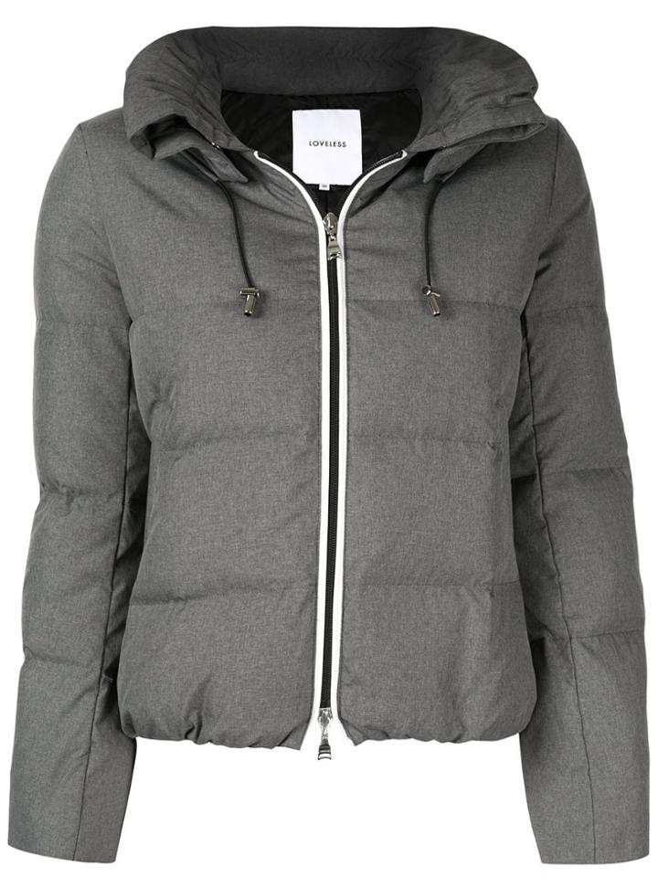 Loveless Wide Collar Padded Jacket - Grey