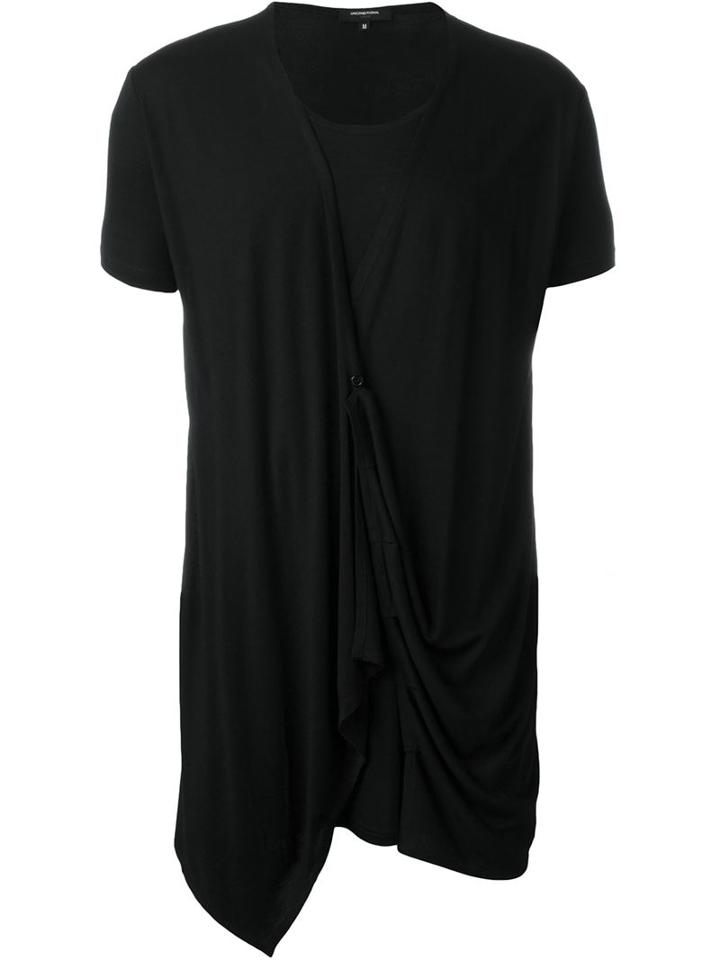 Unconditional Draped Button Detail T-shirt