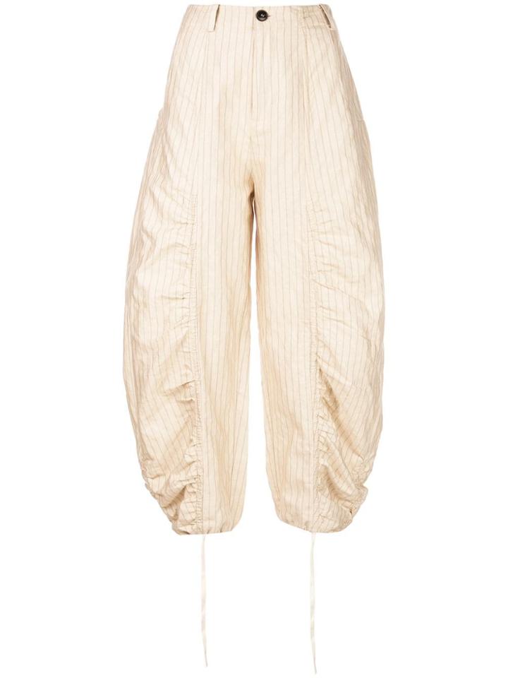 Renli Su Cropped Palazzo Trousers - Neutrals