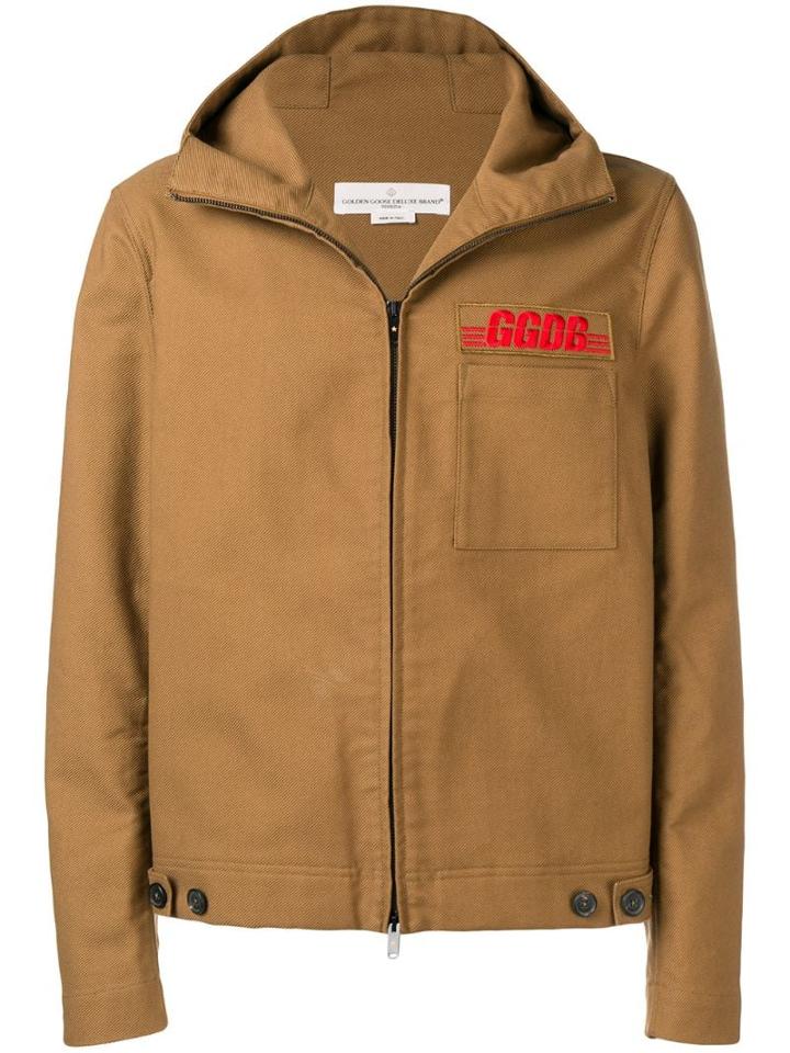 Golden Goose Hooded Logo Jacket - Brown