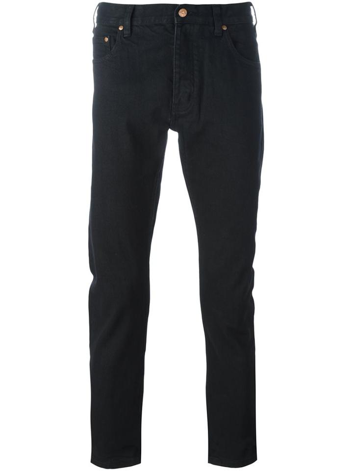 Han Kj0benhavn Fitted Denim Jeans, Men's, Size: 32, Black, Cotton/spandex/elastane